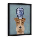Fox Terrier Con Jarrón Azul - Fab Funky | Cuadro decorativo de Canvas Lab