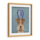 Fox Terrier Con Jarrón Azul - Fab Funky | Cuadro decorativo de Canvas Lab