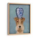 Fox Terrier Con Jarrón Azul - Fab Funky | Cuadro decorativo de Canvas Lab