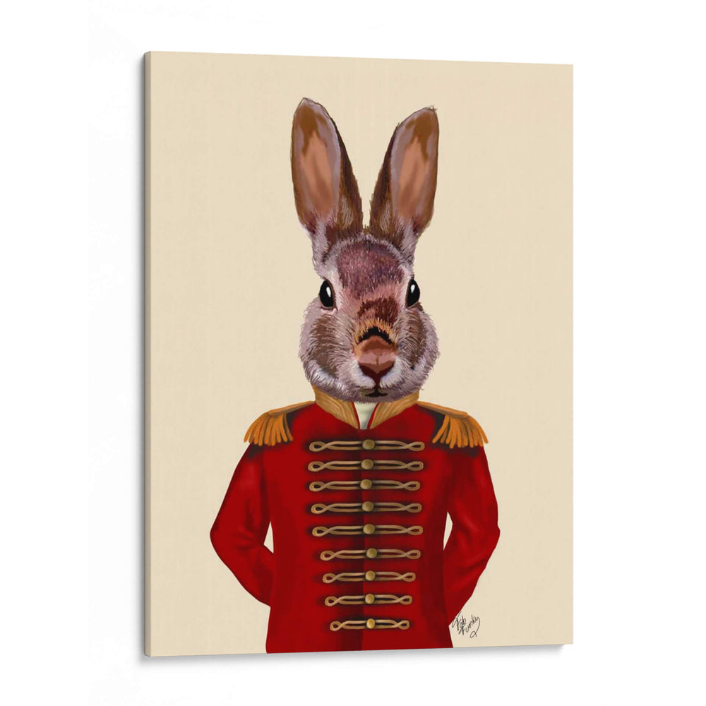 Conejo Militar En Rojo - Fab Funky | Cuadro decorativo de Canvas Lab