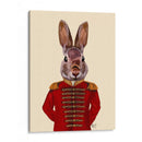 Conejo Militar En Rojo - Fab Funky | Cuadro decorativo de Canvas Lab