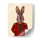 Conejo Militar En Rojo - Fab Funky | Cuadro decorativo de Canvas Lab