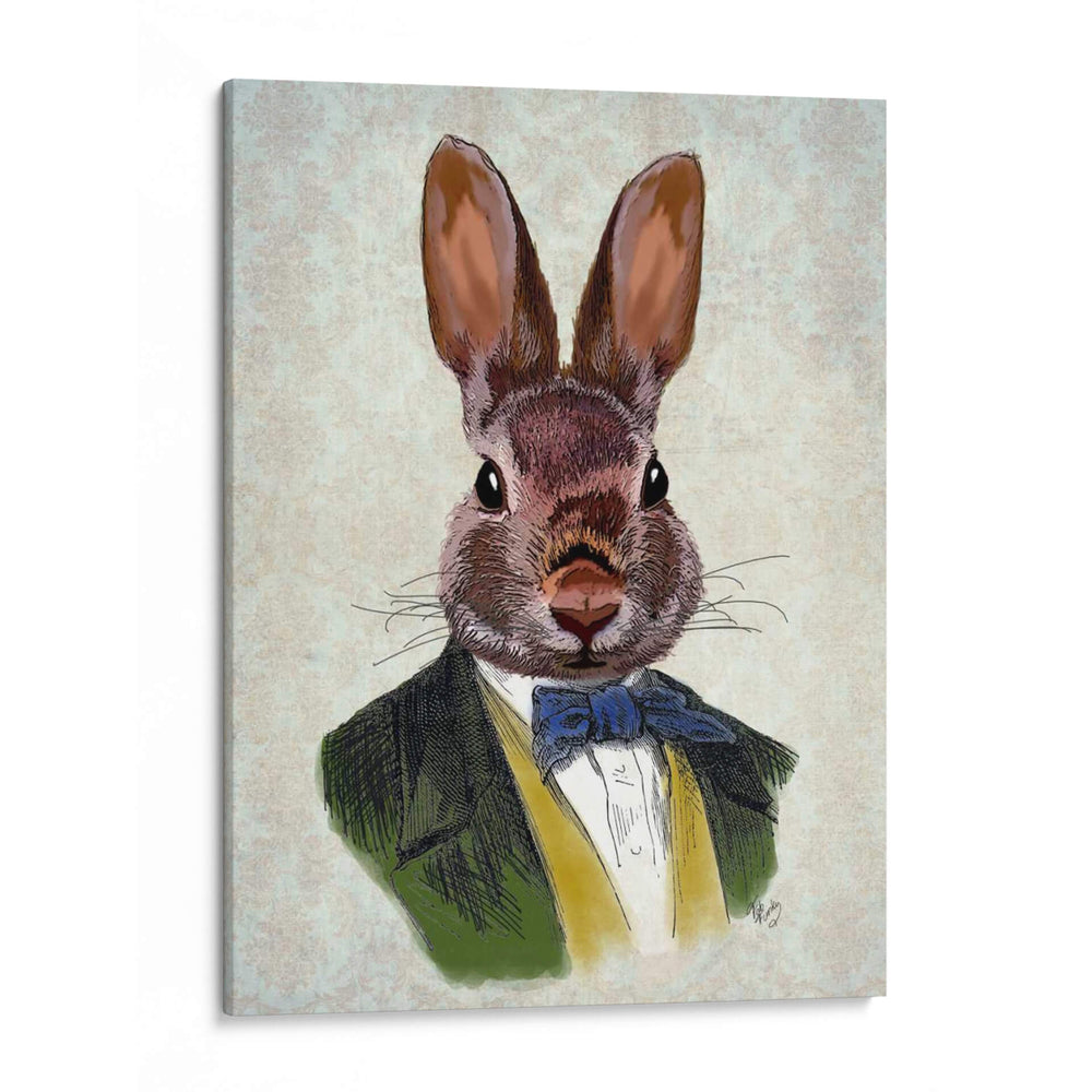 Conejo En Chaqueta Verde - Fab Funky | Cuadro decorativo de Canvas Lab
