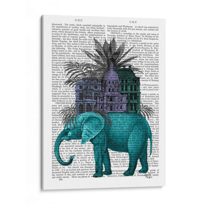 Elefante Y Ciudadela - Fab Funky | Cuadro decorativo de Canvas Lab