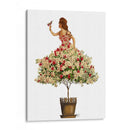 Mujer En Vestido Floral - Fab Funky | Cuadro decorativo de Canvas Lab
