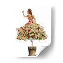Mujer En Vestido Floral - Fab Funky | Cuadro decorativo de Canvas Lab
