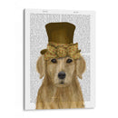 Golden Retriever, Sombrero Y Arco - Fab Funky | Cuadro decorativo de Canvas Lab