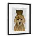 Golden Retriever, Sombrero Y Arco - Fab Funky | Cuadro decorativo de Canvas Lab