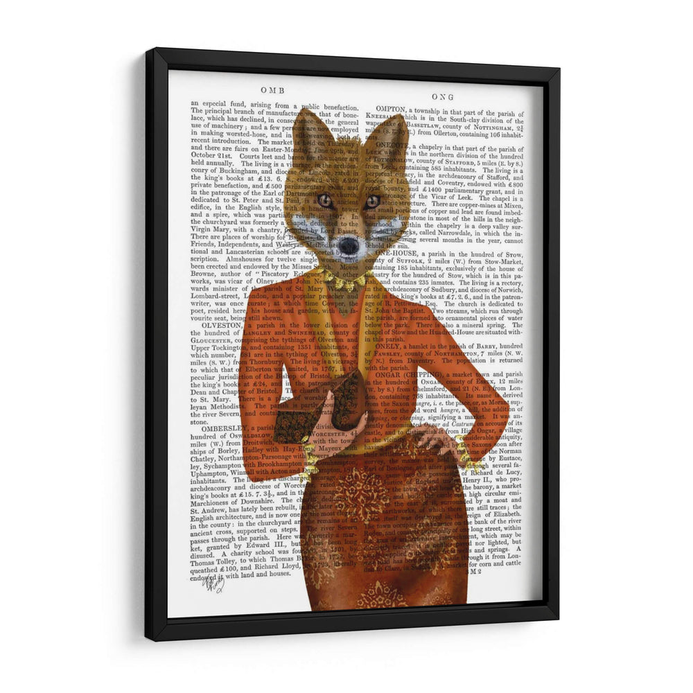 Fox En Naranja, Retrato - Fab Funky | Cuadro decorativo de Canvas Lab