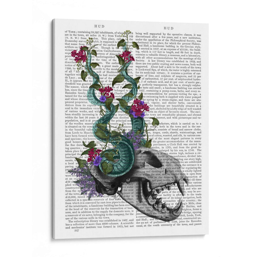 Cráneo Con Cuernos Azules - Fab Funky | Cuadro decorativo de Canvas Lab