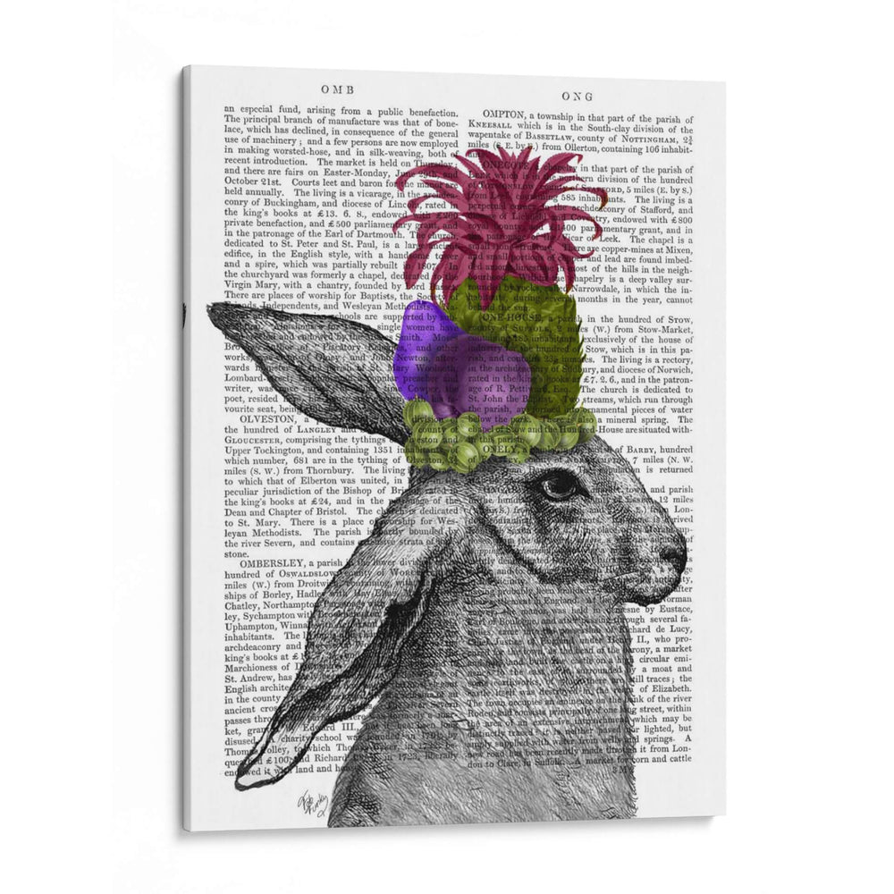 Conejo, Tocado De Frutas. - Fab Funky | Cuadro decorativo de Canvas Lab