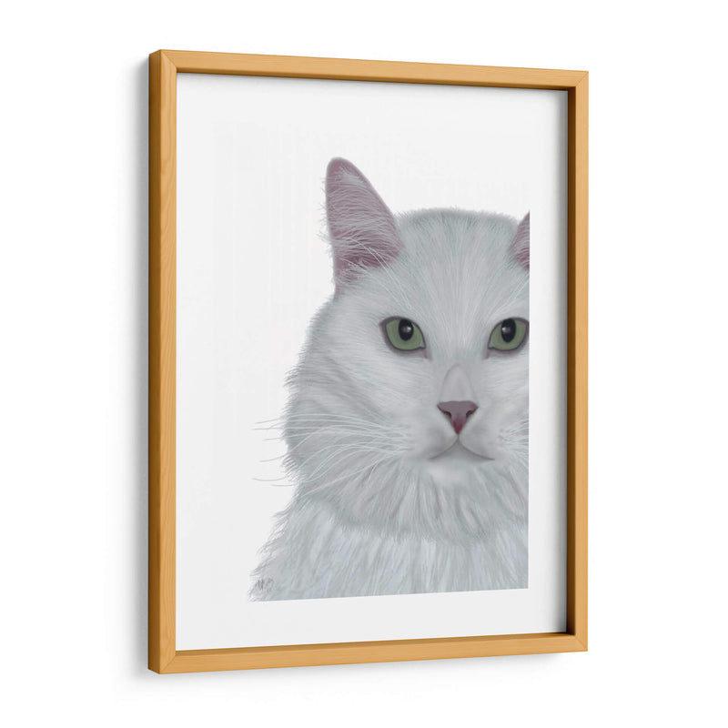 Gato, Retrato Blanco En Blanco - Fab Funky | Cuadro decorativo de Canvas Lab