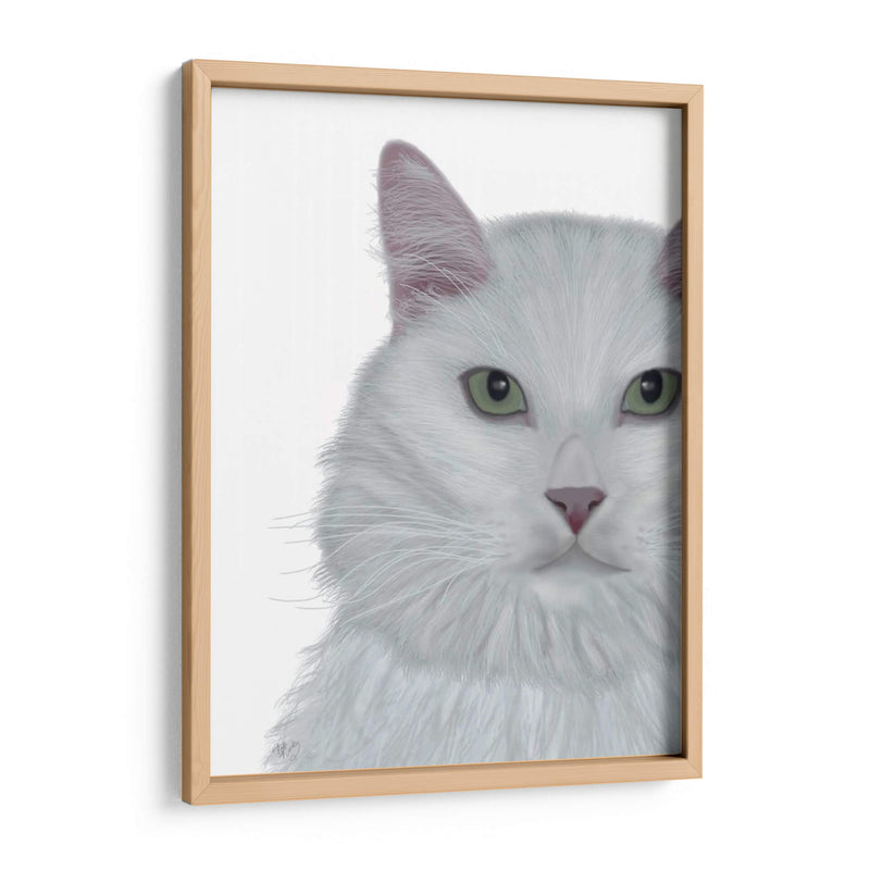 Gato, Retrato Blanco En Blanco - Fab Funky | Cuadro decorativo de Canvas Lab