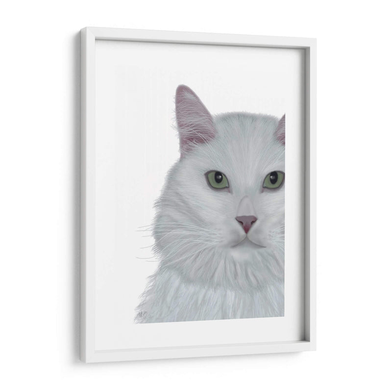 Gato, Retrato Blanco En Blanco - Fab Funky | Cuadro decorativo de Canvas Lab