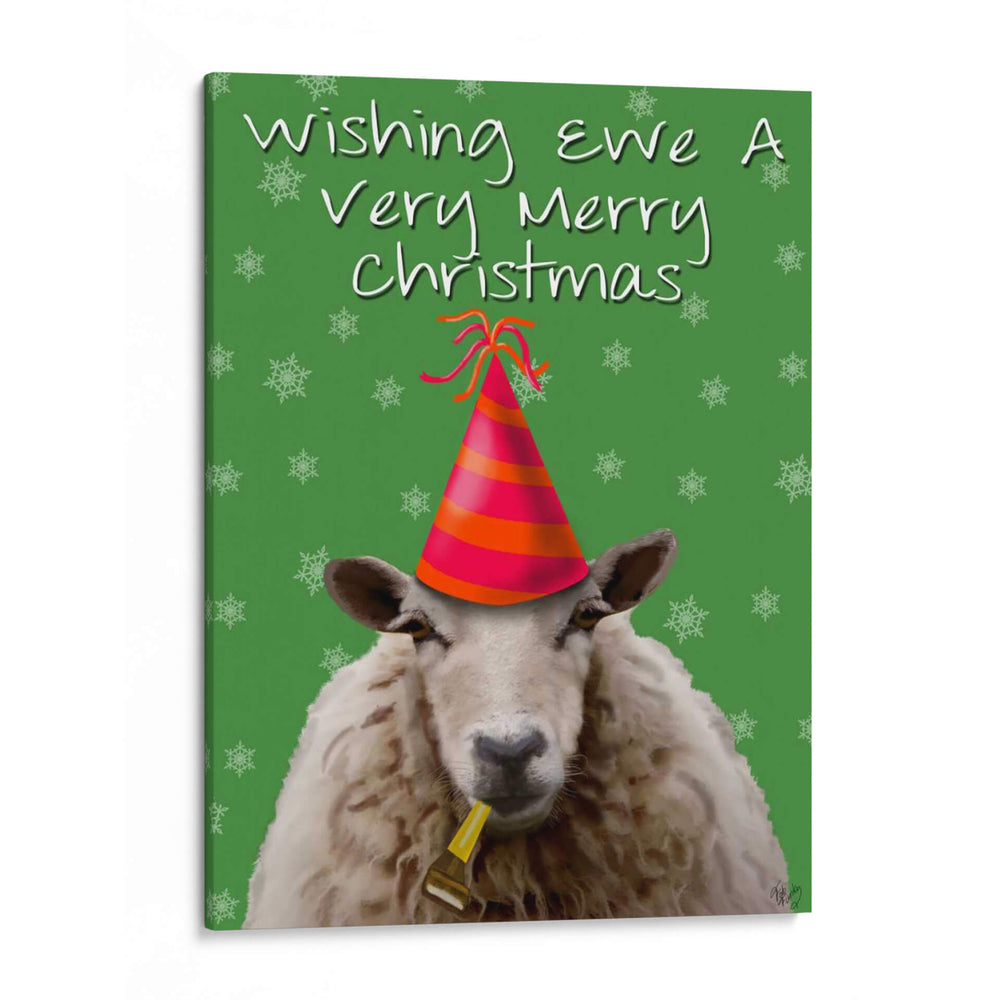 Deseando Oveja Una Muy Feliz Navidad - Fab Funky | Cuadro decorativo de Canvas Lab