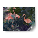Flamencos En Jardín Azul - Fab Funky | Cuadro decorativo de Canvas Lab