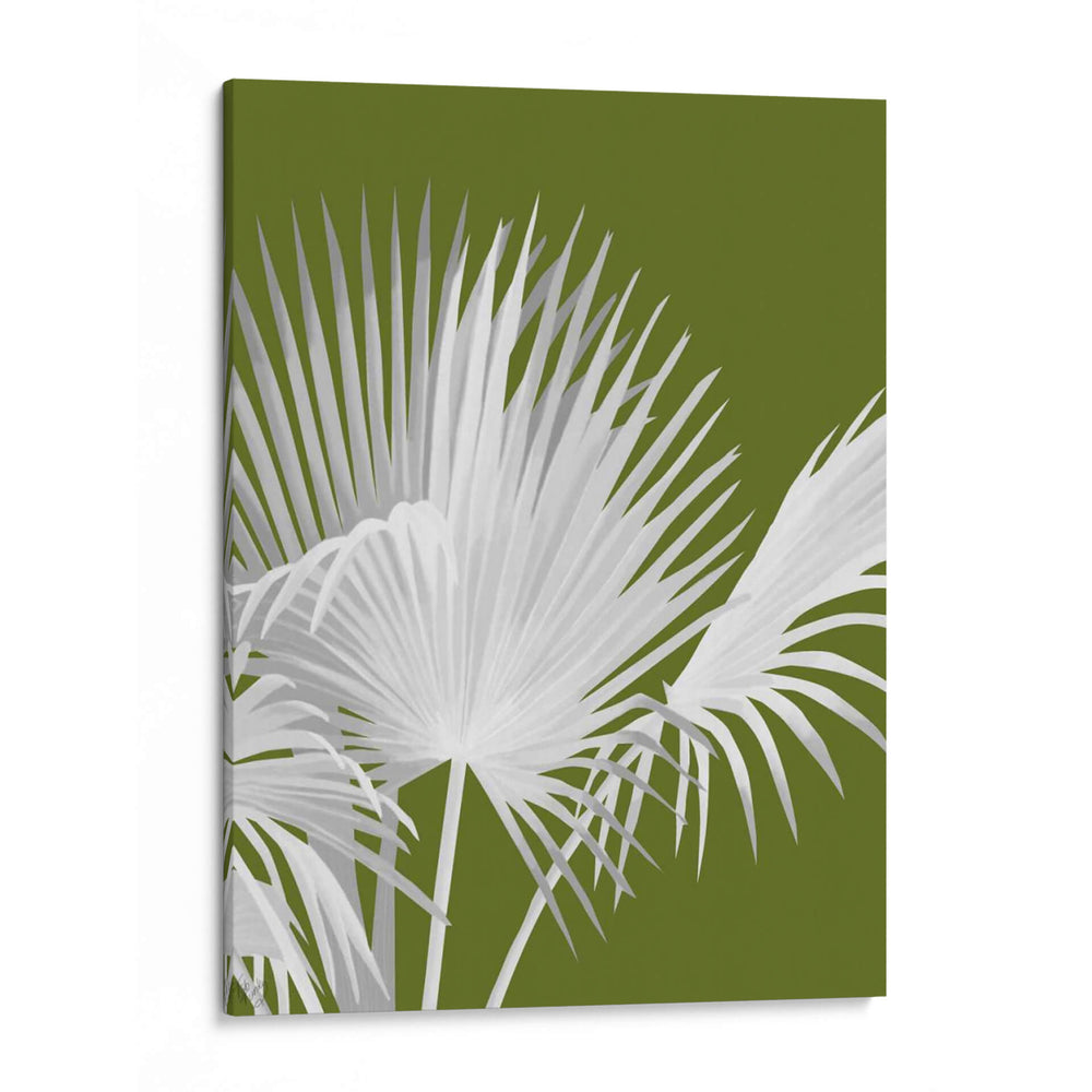 Fan Palm 1, Blanco En Verde - Fab Funky | Cuadro decorativo de Canvas Lab