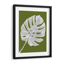 Hoja De Monstera 1, Blanco En Verde - Fab Funky | Cuadro decorativo de Canvas Lab