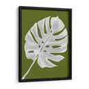 Hoja De Monstera 1, Blanco En Verde - Fab Funky | Cuadro decorativo de Canvas Lab
