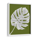 Hoja De Monstera 1, Blanco En Verde - Fab Funky | Cuadro decorativo de Canvas Lab
