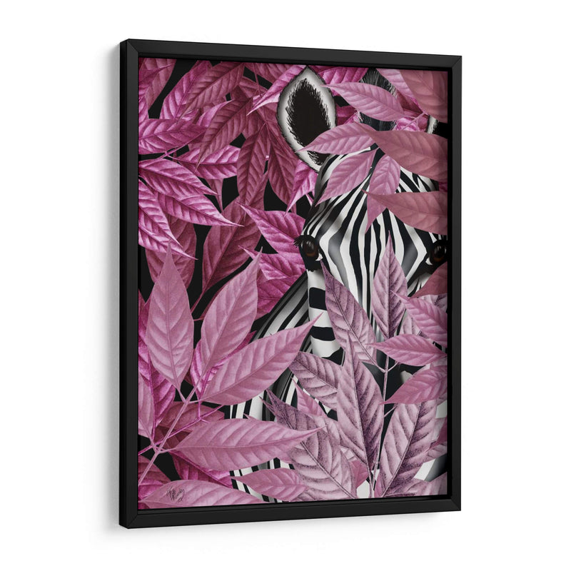 Cebra En Hojas Rosadas - Fab Funky | Cuadro decorativo de Canvas Lab