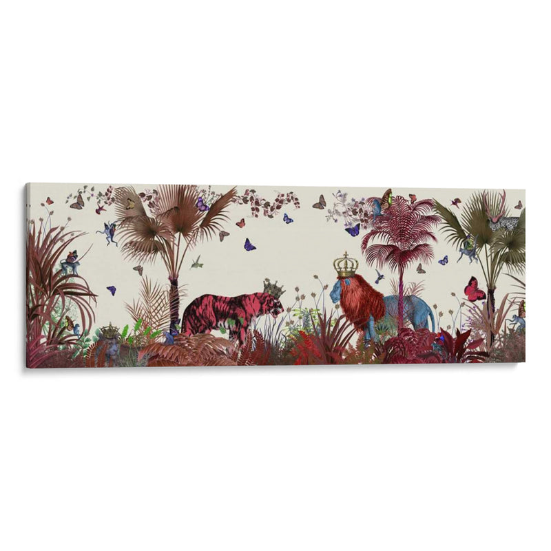 Leones Tropicales, Rojo. - Fab Funky | Cuadro decorativo de Canvas Lab