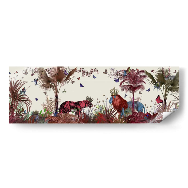 Leones Tropicales, Rojo. - Fab Funky | Cuadro decorativo de Canvas Lab