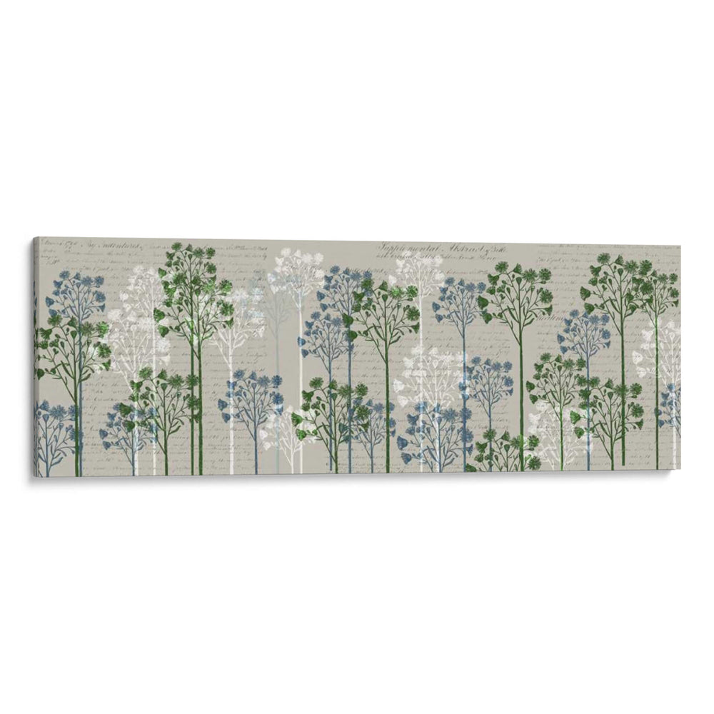 Árboles Florales, Azul Francés Y Musgo. - Fab Funky | Cuadro decorativo de Canvas Lab