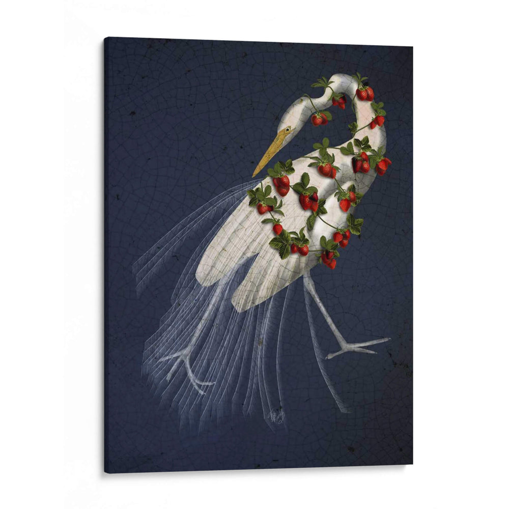 Garza Blanca Encuadernada En Azul - Fab Funky | Cuadro decorativo de Canvas Lab