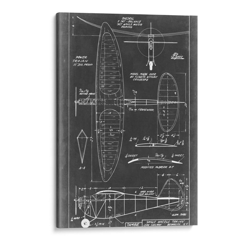 Blueprint Aeronáutico I - Vision Studio | Cuadro decorativo de Canvas Lab