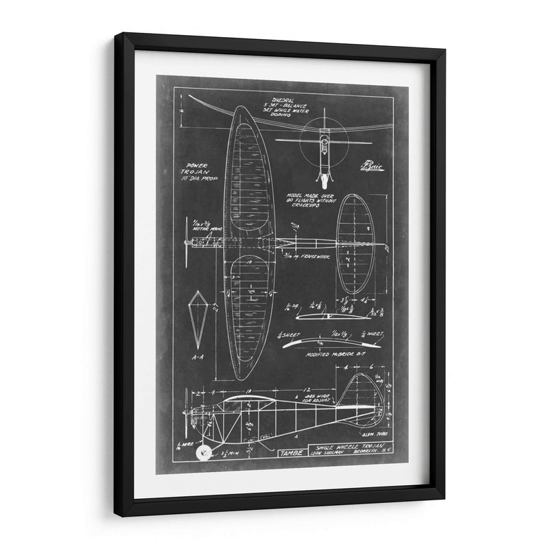 Blueprint Aeronáutico I - Vision Studio | Cuadro decorativo de Canvas Lab