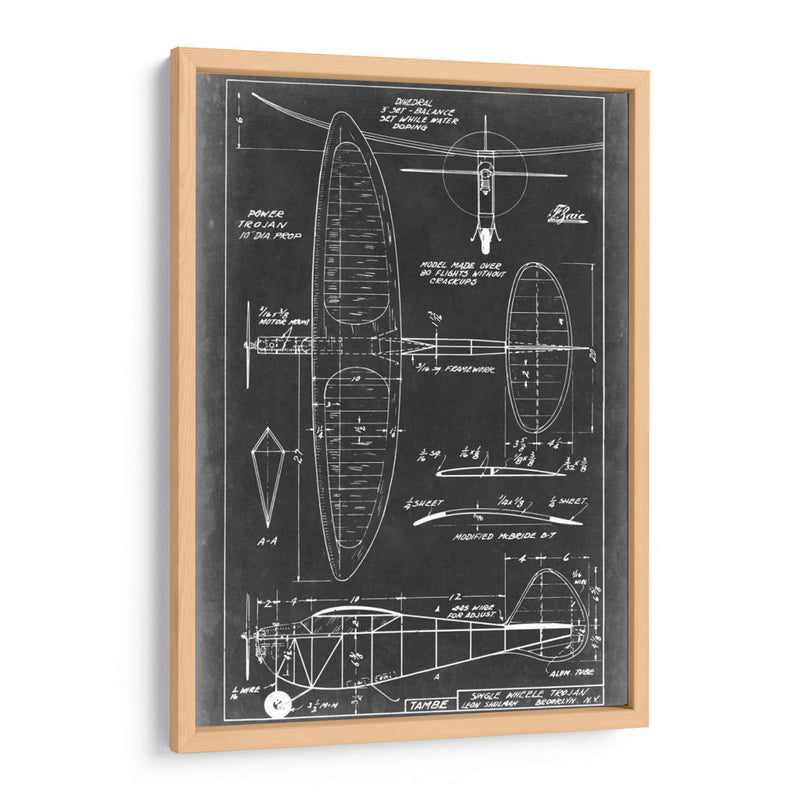 Blueprint Aeronáutico I - Vision Studio | Cuadro decorativo de Canvas Lab