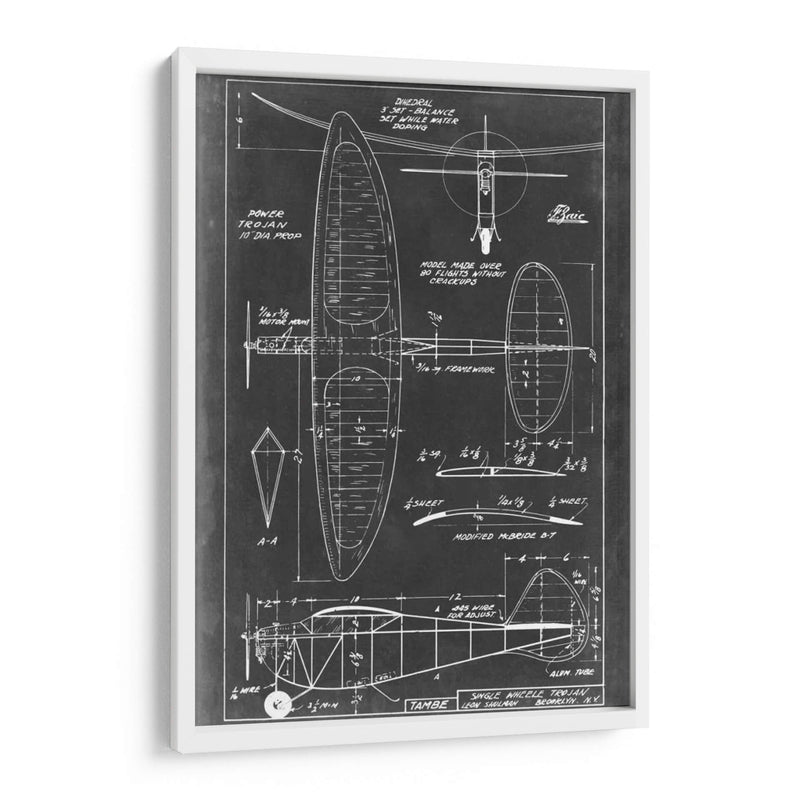 Blueprint Aeronáutico I - Vision Studio | Cuadro decorativo de Canvas Lab