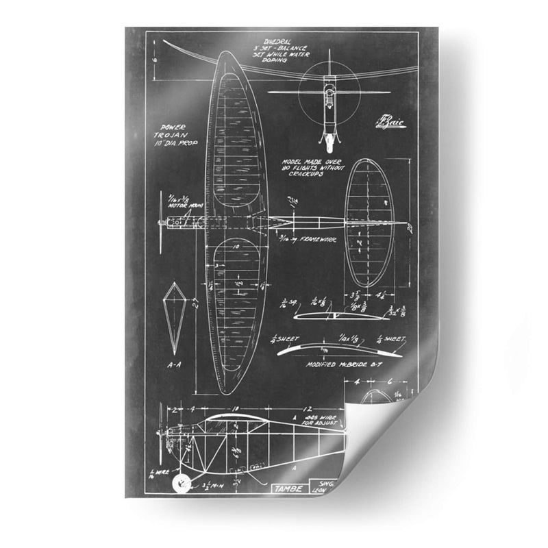 Blueprint Aeronáutico I - Vision Studio | Cuadro decorativo de Canvas Lab