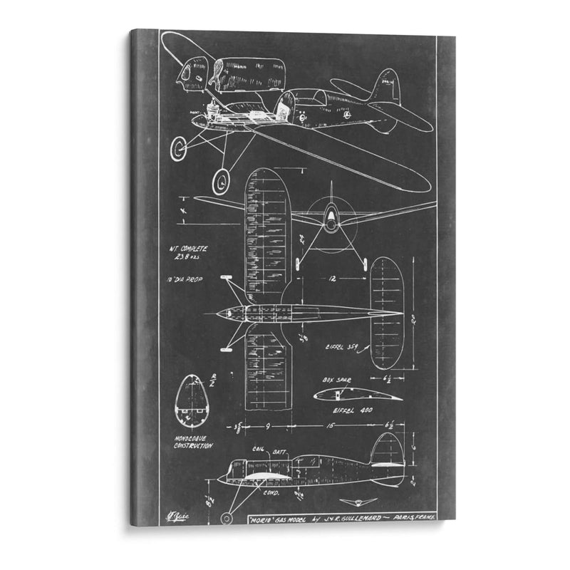 Blueprint Aeronáutico Ii - Vision Studio | Cuadro decorativo de Canvas Lab