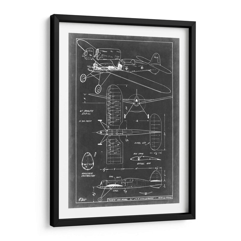 Blueprint Aeronáutico Ii - Vision Studio | Cuadro decorativo de Canvas Lab