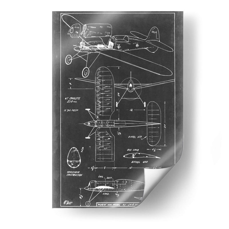 Blueprint Aeronáutico Ii - Vision Studio | Cuadro decorativo de Canvas Lab