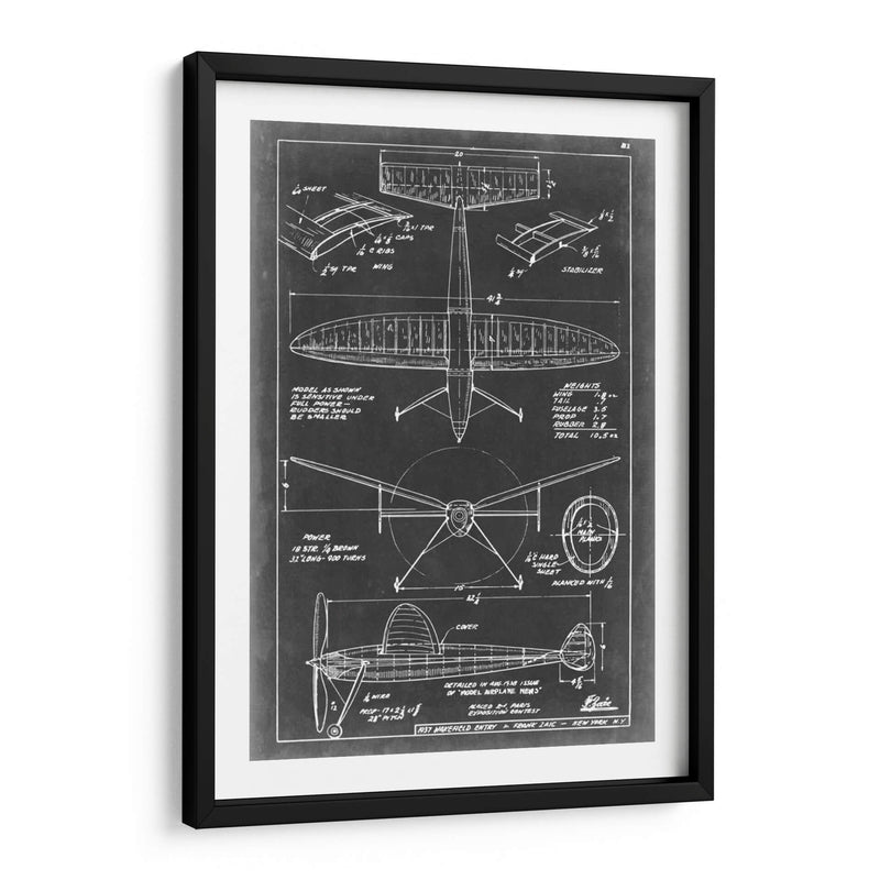 Blueprint Aeronáutico Iii - Vision Studio | Cuadro decorativo de Canvas Lab