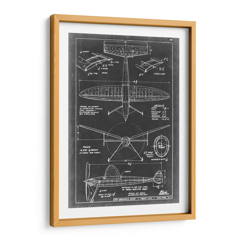 Blueprint Aeronáutico Iii - Vision Studio | Cuadro decorativo de Canvas Lab