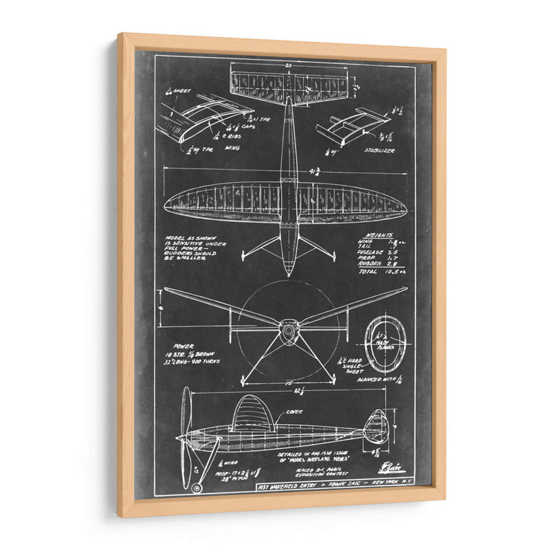 Blueprint Aeronáutico Iii - Vision Studio | Cuadro decorativo de Canvas Lab