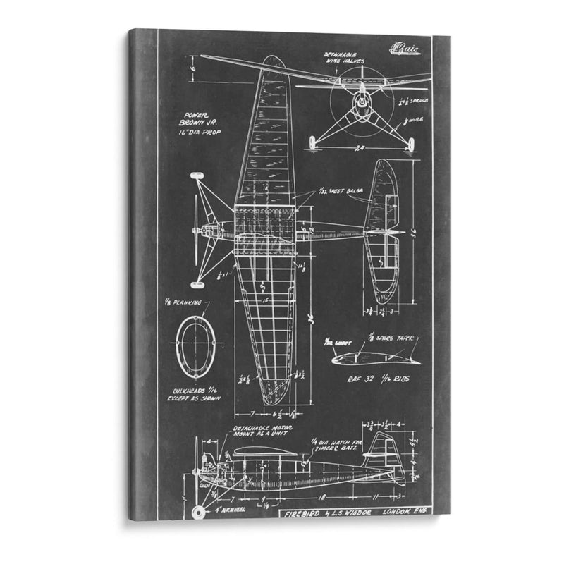 Blueprint Aeronáutico Iv - Vision Studio | Cuadro decorativo de Canvas Lab