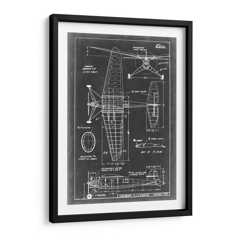 Blueprint Aeronáutico Iv - Vision Studio | Cuadro decorativo de Canvas Lab