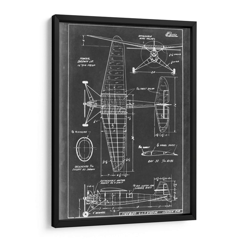 Blueprint Aeronáutico Iv - Vision Studio | Cuadro decorativo de Canvas Lab