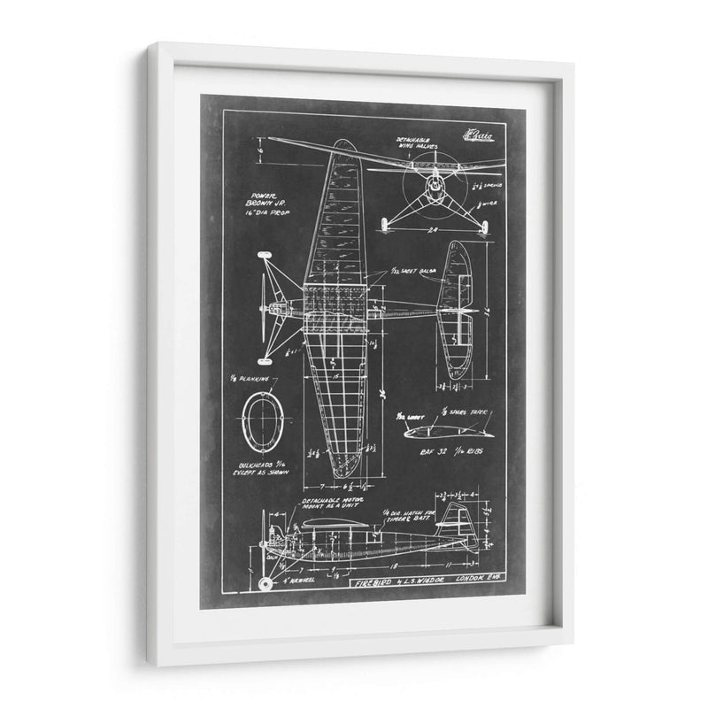 Blueprint Aeronáutico Iv - Vision Studio | Cuadro decorativo de Canvas Lab