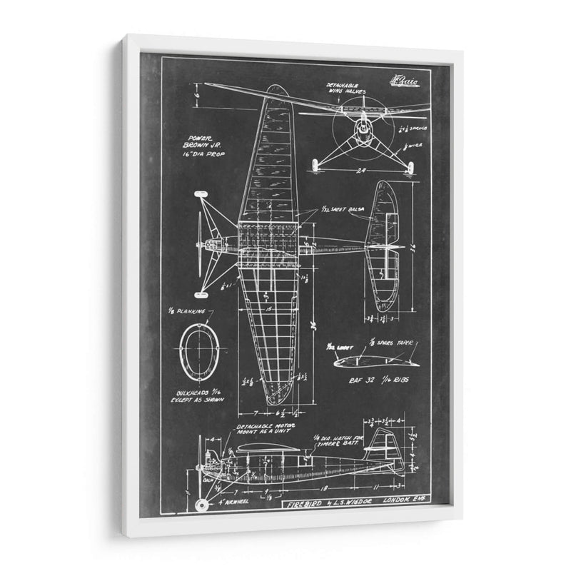 Blueprint Aeronáutico Iv - Vision Studio | Cuadro decorativo de Canvas Lab