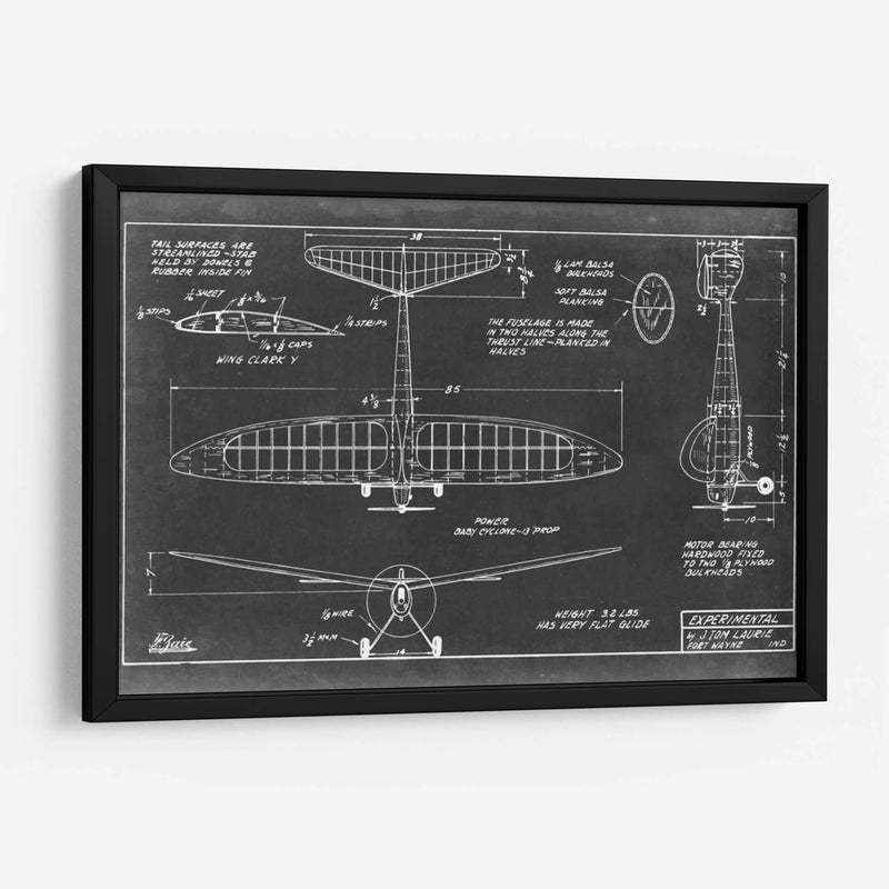 Blueprint Aeronáutico Vi - Vision Studio | Cuadro decorativo de Canvas Lab