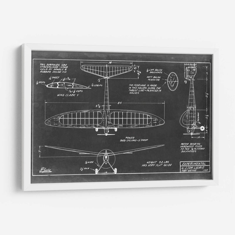 Blueprint Aeronáutico Vi - Vision Studio | Cuadro decorativo de Canvas Lab