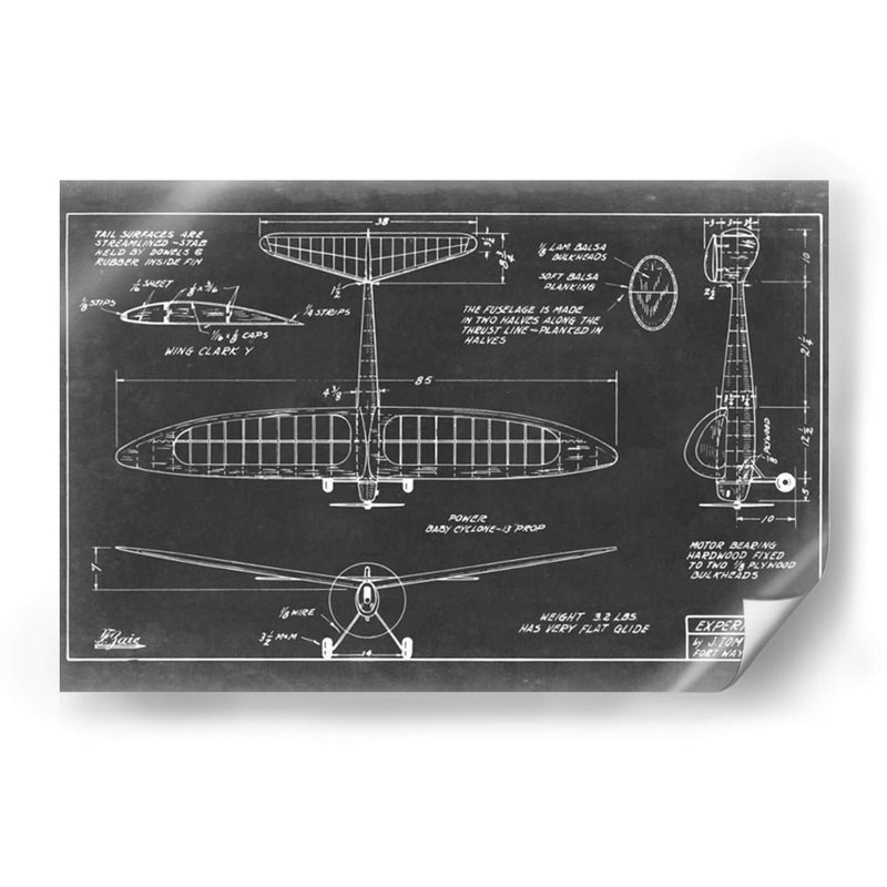 Blueprint Aeronáutico Vi - Vision Studio | Cuadro decorativo de Canvas Lab