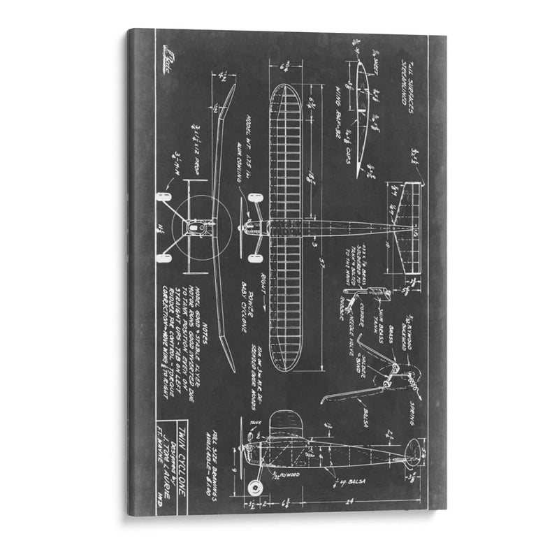 Blueprint Aeronáutico Vii - Vision Studio | Cuadro decorativo de Canvas Lab