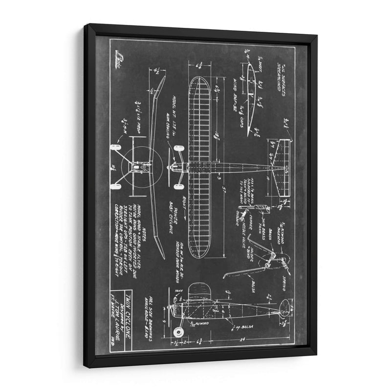 Blueprint Aeronáutico Vii - Vision Studio | Cuadro decorativo de Canvas Lab